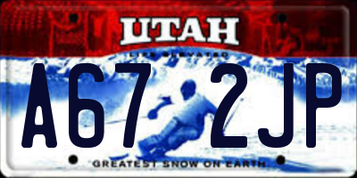 UT license plate A672JP