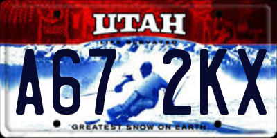 UT license plate A672KX