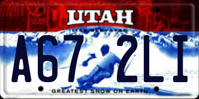UT license plate A672LI