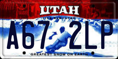 UT license plate A672LP