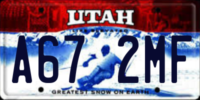 UT license plate A672MF