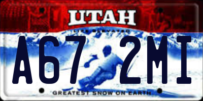 UT license plate A672MI
