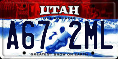 UT license plate A672ML