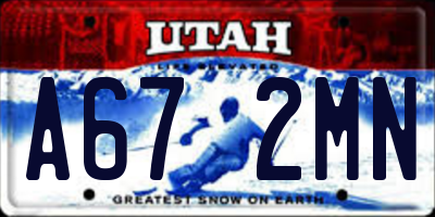 UT license plate A672MN