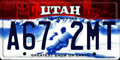 UT license plate A672MT