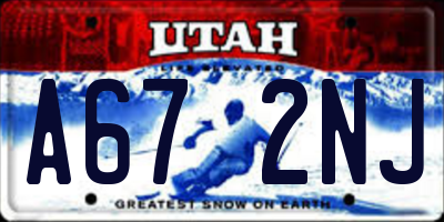 UT license plate A672NJ