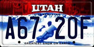 UT license plate A672OF