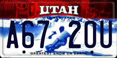 UT license plate A672OU