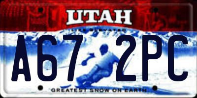 UT license plate A672PC