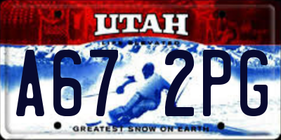 UT license plate A672PG