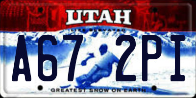 UT license plate A672PI