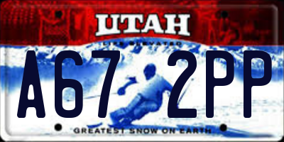 UT license plate A672PP
