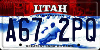 UT license plate A672PQ