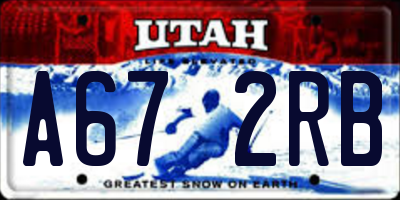 UT license plate A672RB