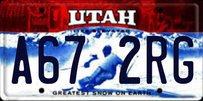 UT license plate A672RG