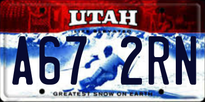 UT license plate A672RN
