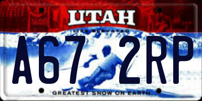 UT license plate A672RP