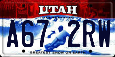 UT license plate A672RW