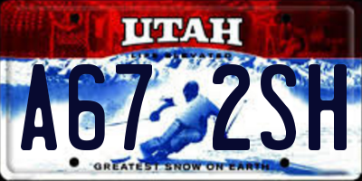 UT license plate A672SH