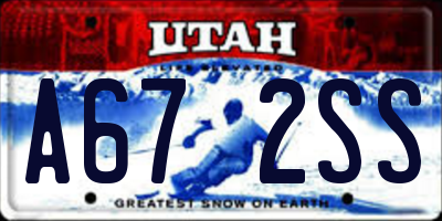 UT license plate A672SS