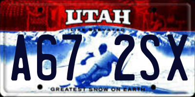 UT license plate A672SX