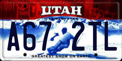 UT license plate A672TL