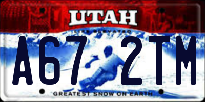 UT license plate A672TM