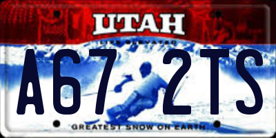 UT license plate A672TS
