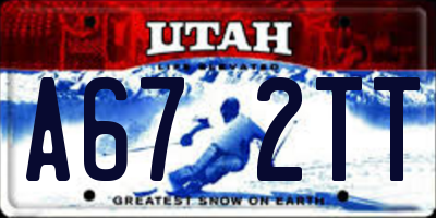 UT license plate A672TT