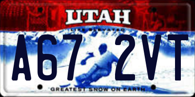 UT license plate A672VT