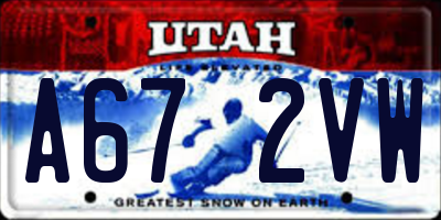 UT license plate A672VW