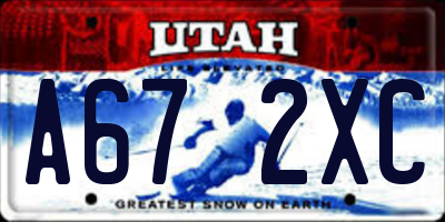 UT license plate A672XC