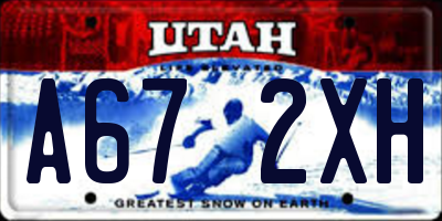 UT license plate A672XH