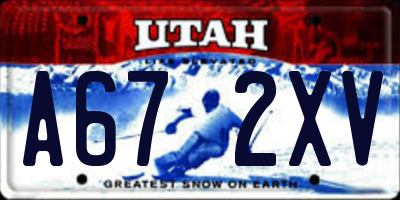 UT license plate A672XV