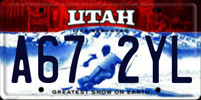 UT license plate A672YL