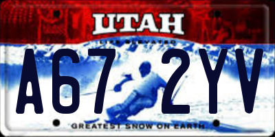 UT license plate A672YV