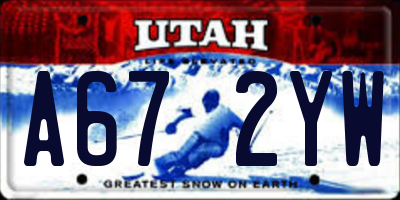 UT license plate A672YW