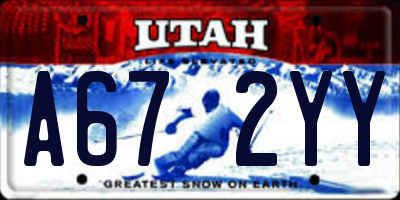 UT license plate A672YY