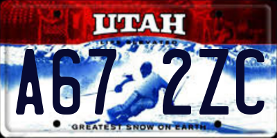UT license plate A672ZC