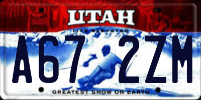 UT license plate A672ZM