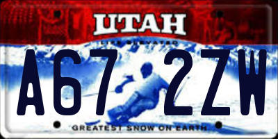 UT license plate A672ZW