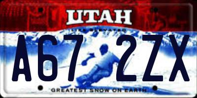 UT license plate A672ZX