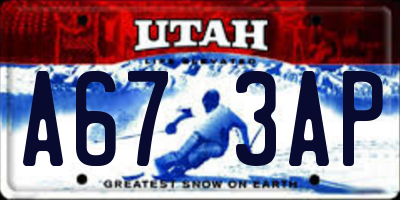 UT license plate A673AP