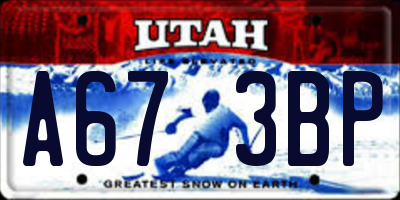 UT license plate A673BP