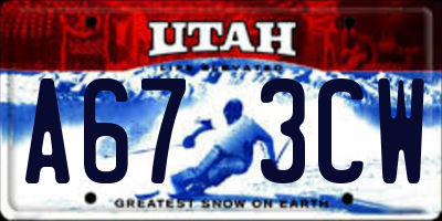 UT license plate A673CW