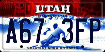 UT license plate A673FP