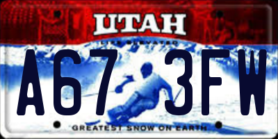 UT license plate A673FW