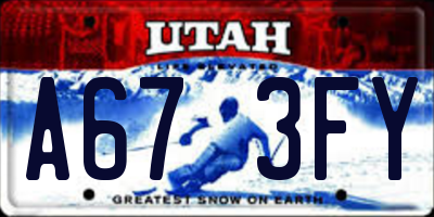 UT license plate A673FY