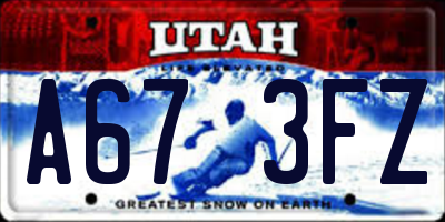 UT license plate A673FZ