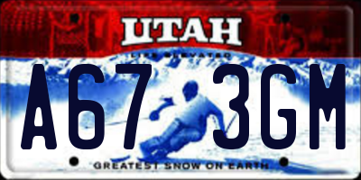 UT license plate A673GM